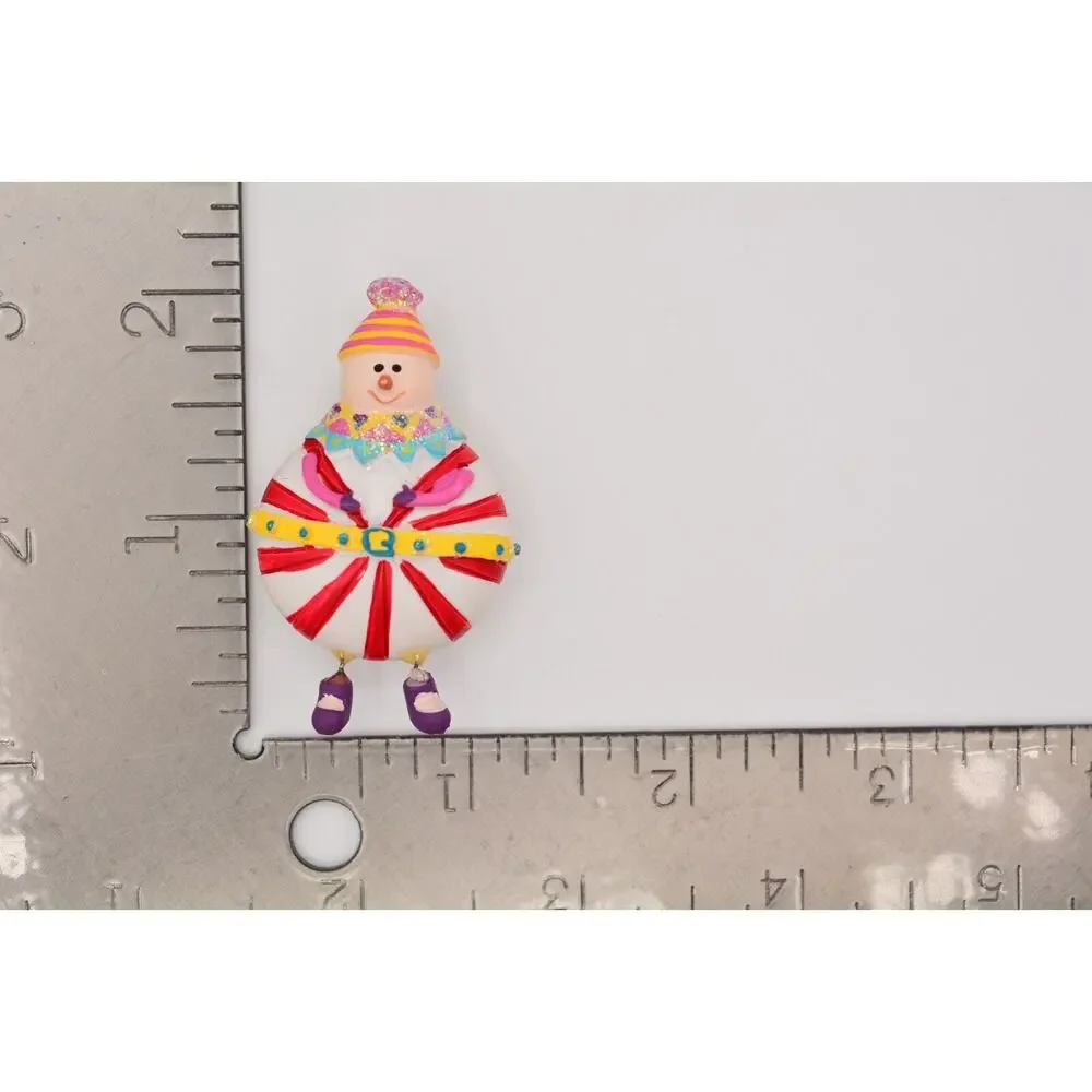 Vintage Christmas Pin Brooch Peppermint Snowman Candy Holiday 1990s BinAT